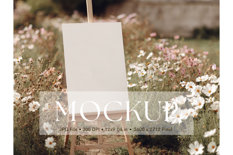 Welcome Sign Mockup Photo Frame Wedding Sign Canvas Mockup