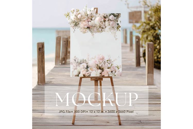Welcome Sign Mockup Photo Frame Wedding Sign Canvas Mockup52