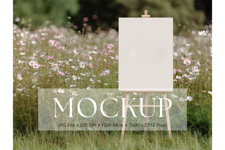 Welcome Sign Mockup Photo Frame Wedding Sign Canvas Mockup