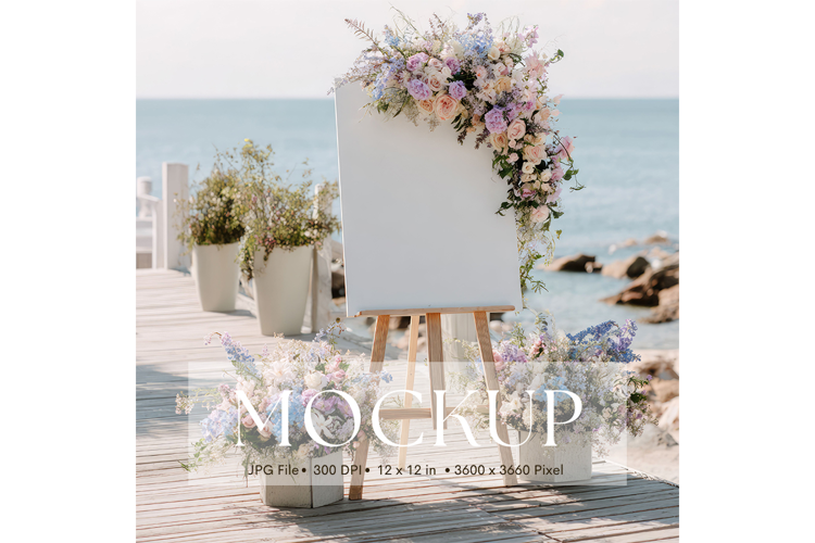 Welcome Sign Mockup Photo Frame Wedding Sign Canvas Mockup53