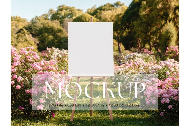 Welcome Sign Mockup Photo Frame Wedding Sign Canvas Mockup