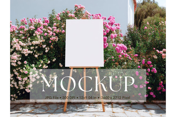Welcome Sign Mockup Photo Frame Wedding Sign Canvas Mockup example image 1