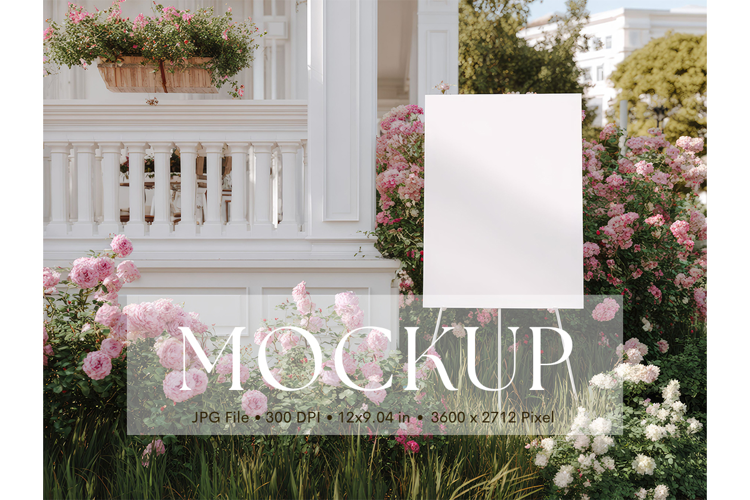 Welcome Sign Mockup Photo Frame Wedding Sign Canvas Mockup