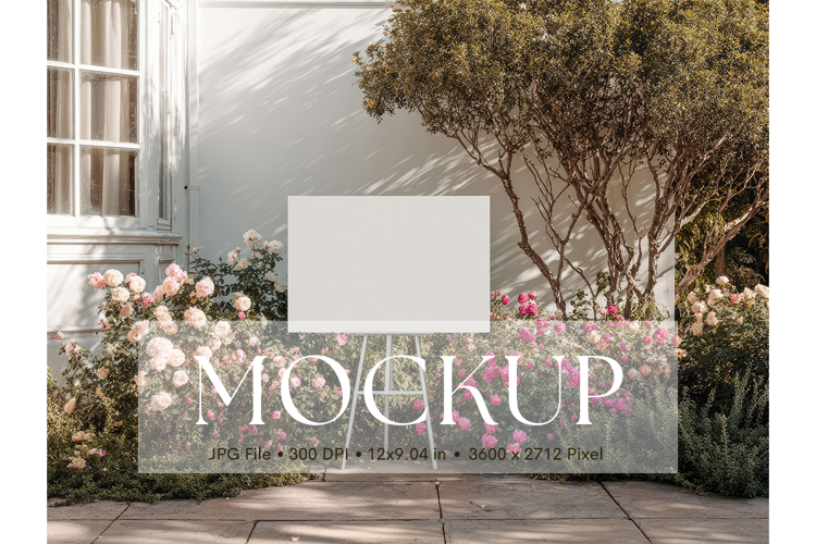 Welcome Sign Mockup Photo Frame Wedding Sign Canvas Mockup