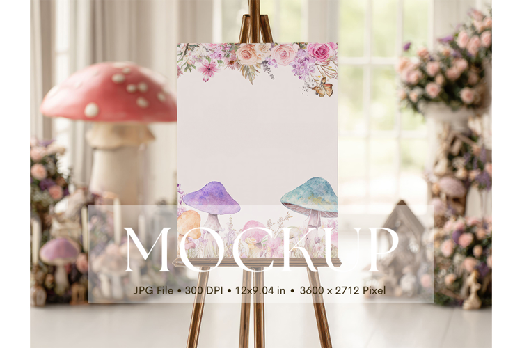 Welcome Sign Mockup Photo Frame Wedding Sign Canvas Mockup