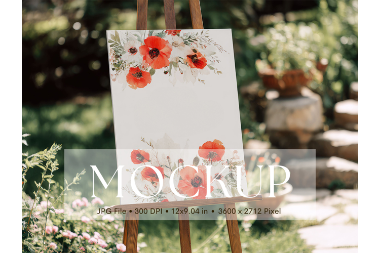 Welcome Sign Mockup Photo Frame Wedding Sign Canvas Mockup