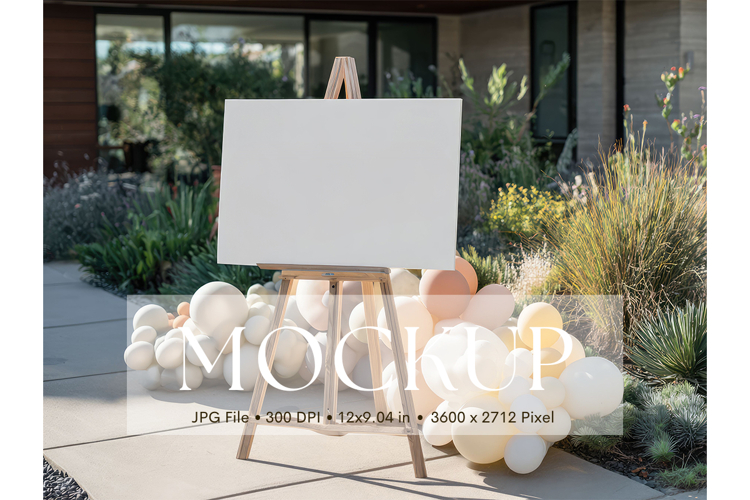 Welcome Sign Mockup Photo Frame Wedding Sign Canvas Mockup