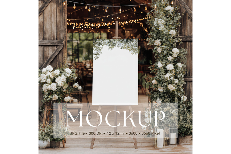 Welcome Sign Mockup Photo Frame Wedding Sign Canvas Mockup6