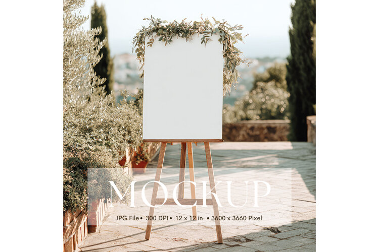 Welcome Sign Mockup Photo Frame Wedding Sign Canvas Mockup60 example image 1