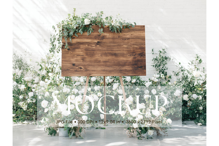 Welcome Sign Mockup Photo Frame Wedding Sign Canvas Mockup
