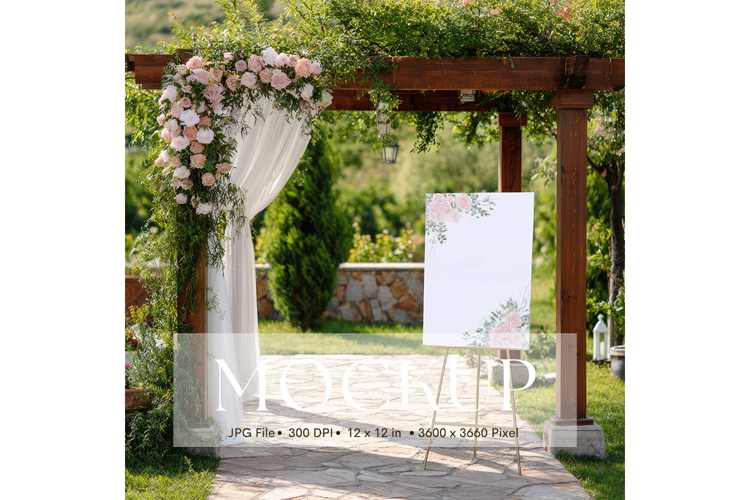 Welcome Sign Mockup Photo Frame Wedding Sign Canvas Mockup63