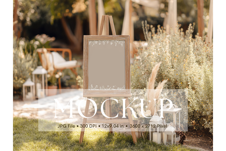 Welcome Sign Mockup Photo Frame Wedding Sign Canvas Mockup
