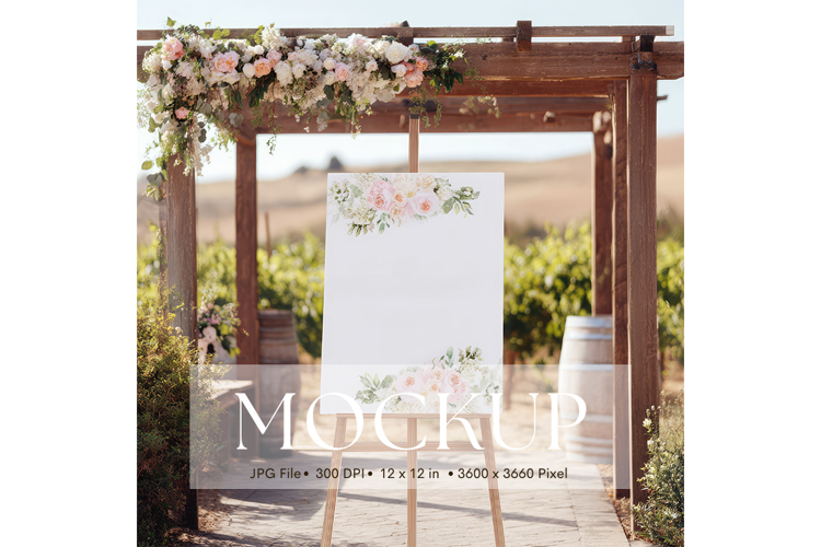Welcome Sign Mockup Photo Frame Wedding Sign Canvas Mockup64