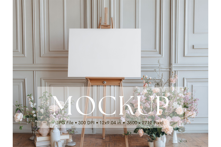 Welcome Sign Mockup Photo Frame Wedding Sign Canvas Mockup