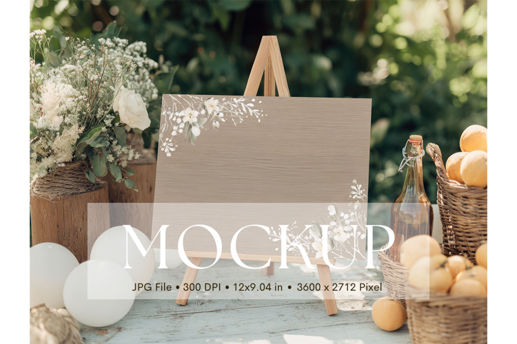 Welcome Sign Mockup Photo Frame Wedding Sign Canvas Mockup