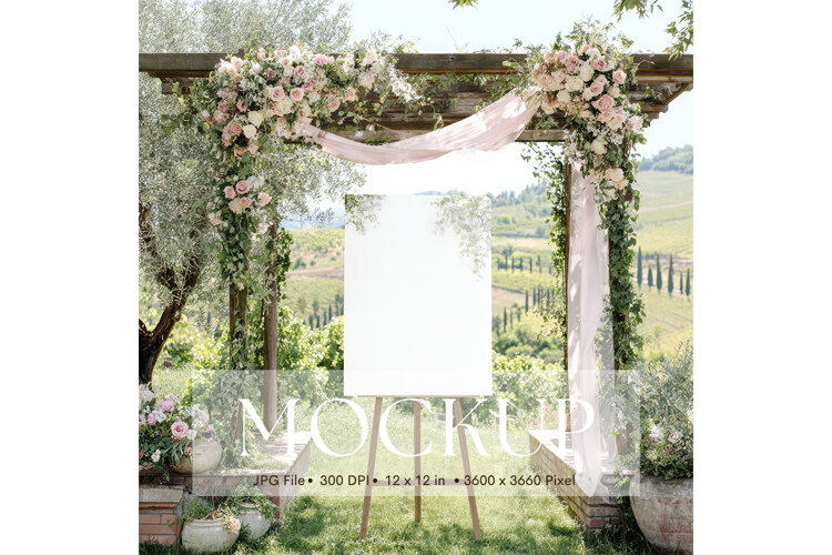 Welcome Sign Mockup Photo Frame Wedding Sign Canvas Mockup65 example image 1