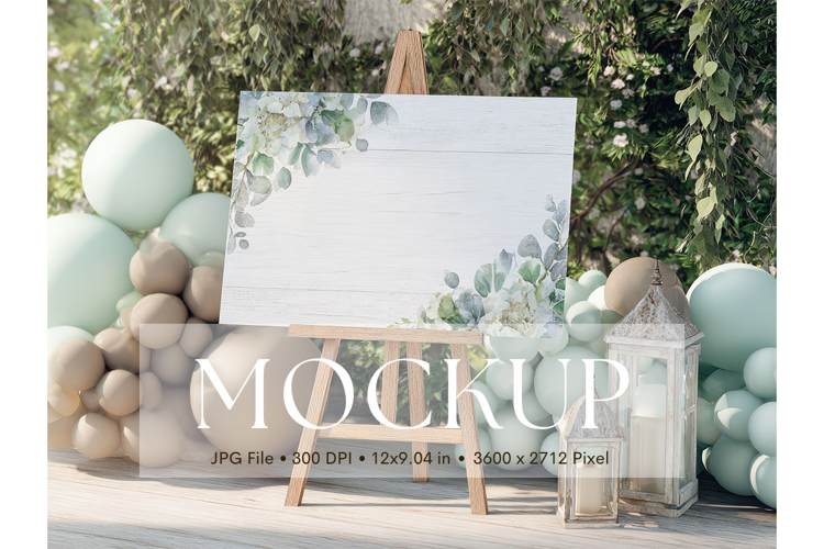 Welcome Sign Mockup Photo Frame Wedding Sign Canvas Mockup