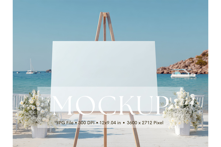 Welcome Sign Mockup Photo Frame Wedding Sign Canvas Mockup