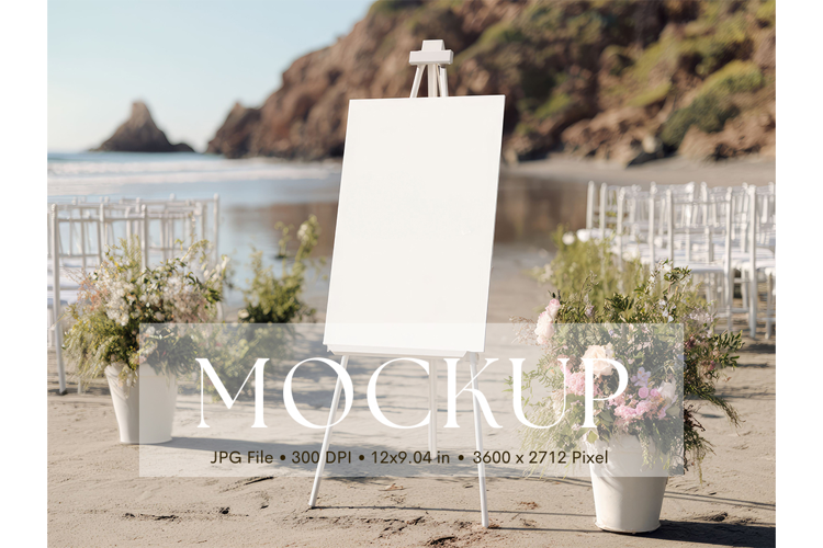 Welcome Sign Mockup Photo Frame Wedding Sign Canvas Mockup