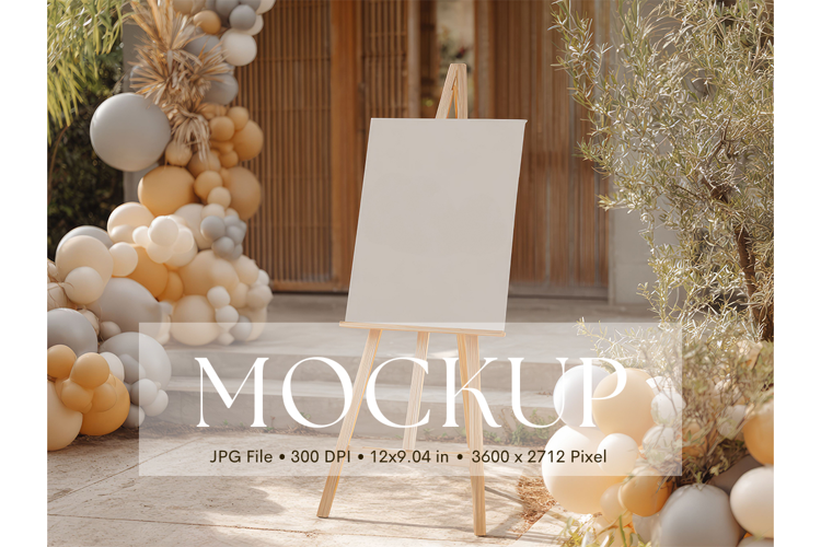 Welcome Sign Mockup Photo Frame Wedding Sign Canvas Mockup