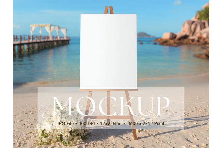 Welcome Sign Mockup Photo Frame Wedding Sign Canvas Mockup