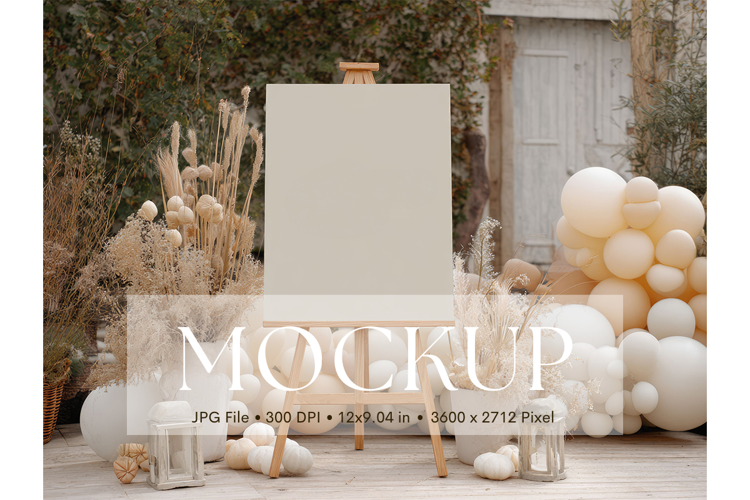 Welcome Sign Mockup Photo Frame Wedding Sign Canvas Mockup