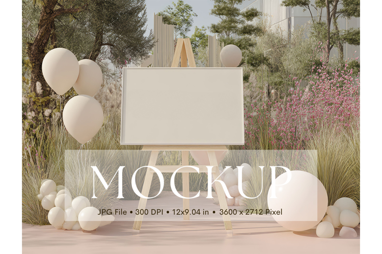 Welcome Sign Mockup Photo Frame Wedding Sign Canvas Mockup