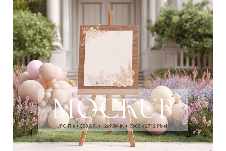 Welcome Sign Mockup Photo Frame Wedding Sign Canvas Mockup
