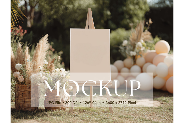 Welcome Sign Mockup Photo Frame Wedding Sign Canvas Mockup