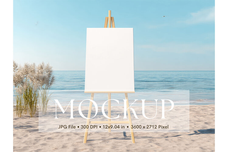 Welcome Sign Mockup Photo Frame Wedding Sign Canvas Mockup example image 1