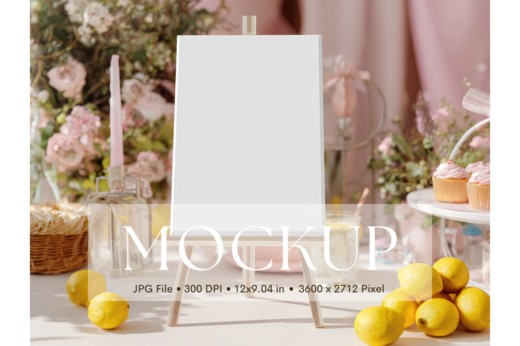 Welcome Sign Mockup Photo Frame Wedding Sign Canvas Mockup