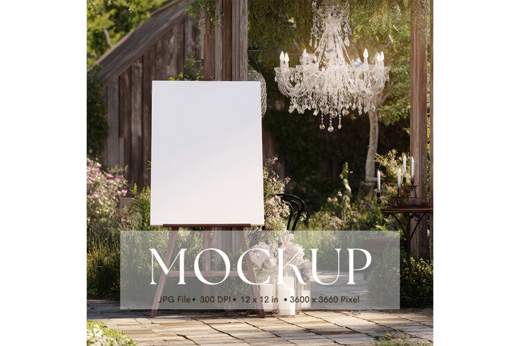 Welcome Sign Mockup Photo Frame Wedding Sign Canvas Mockup69 example image 1