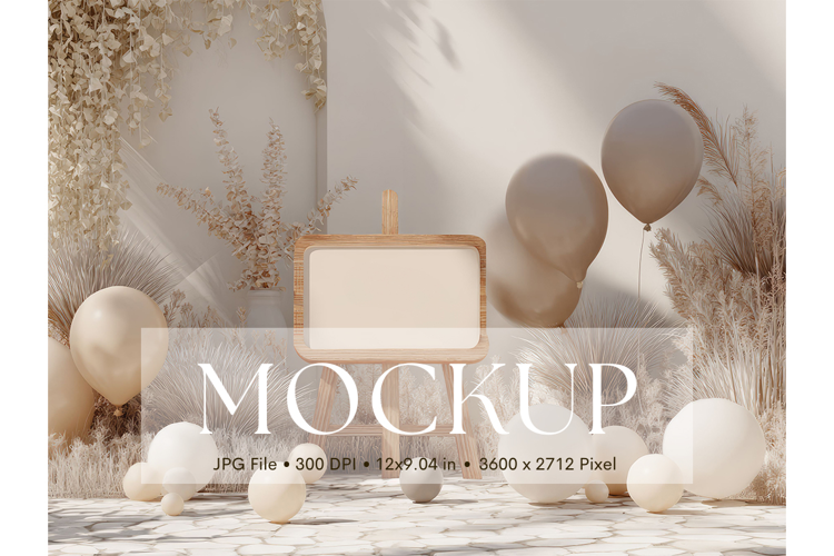 Welcome Sign Mockup Photo Frame Wedding Sign Canvas Mockup