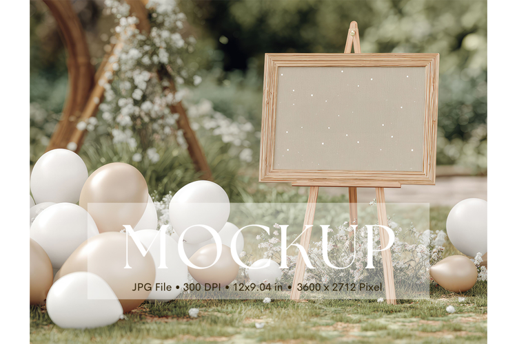 Welcome Sign Mockup Photo Frame Wedding Sign Canvas Mockup