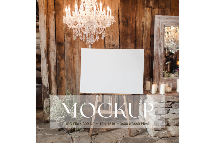 Welcome Sign Mockup Photo Frame Wedding Sign Canvas Mockup71