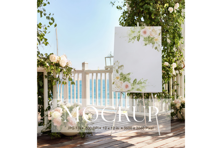Welcome Sign Mockup Photo Frame Wedding Sign Canvas Mockup75