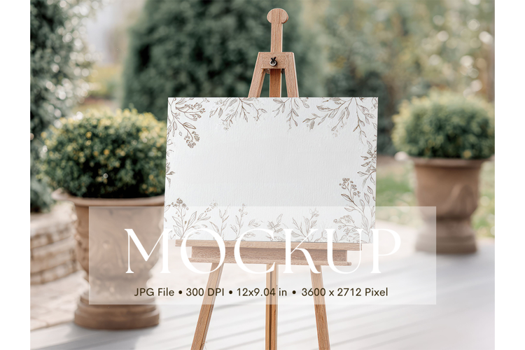 Welcome Sign Mockup Photo Frame Wedding Sign Canvas Mockup