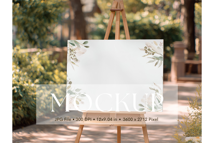 Welcome Sign Mockup Photo Frame Wedding Sign Canvas Mockup