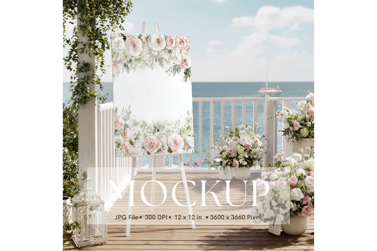 Welcome Sign Mockup Photo Frame Wedding Sign Canvas Mockup76