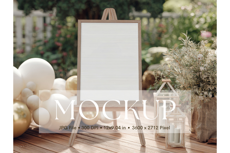 Welcome Sign Mockup Photo Frame Wedding Sign Canvas Mockup
