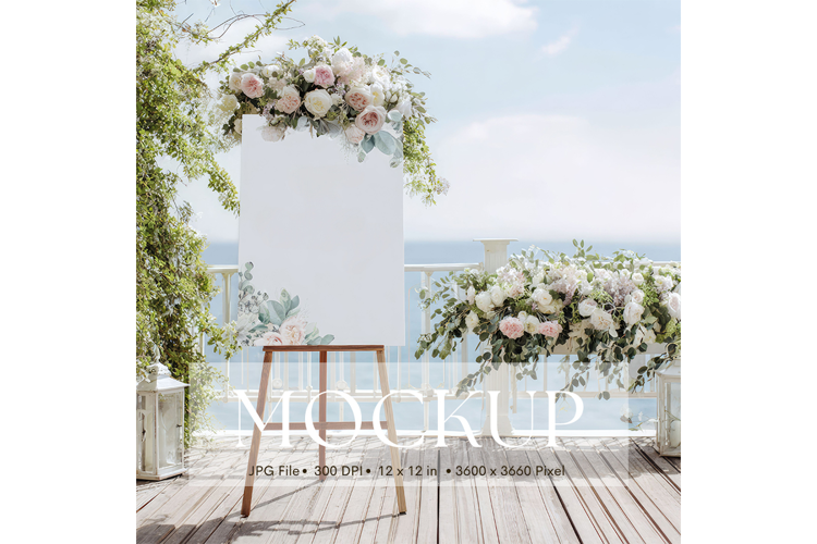 Welcome Sign Mockup Photo Frame Wedding Sign Canvas Mockup77