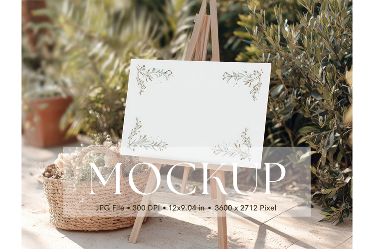 Welcome Sign Mockup Photo Frame Wedding Sign Canvas Mockup