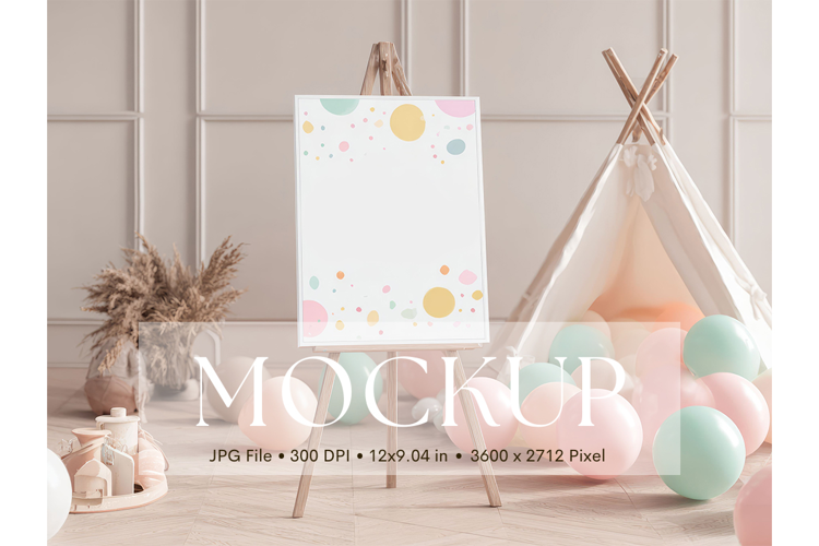 Welcome Sign Mockup Photo Frame Wedding Sign Canvas Mockup