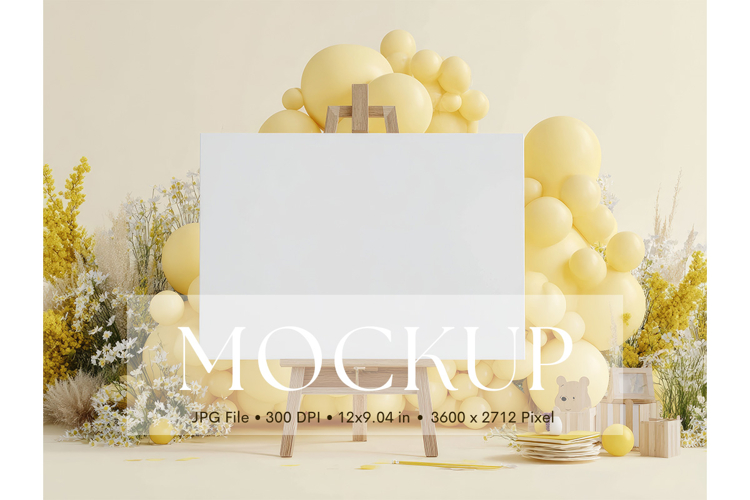 Welcome Sign Mockup Photo Frame Wedding Sign Canvas Mockup_8