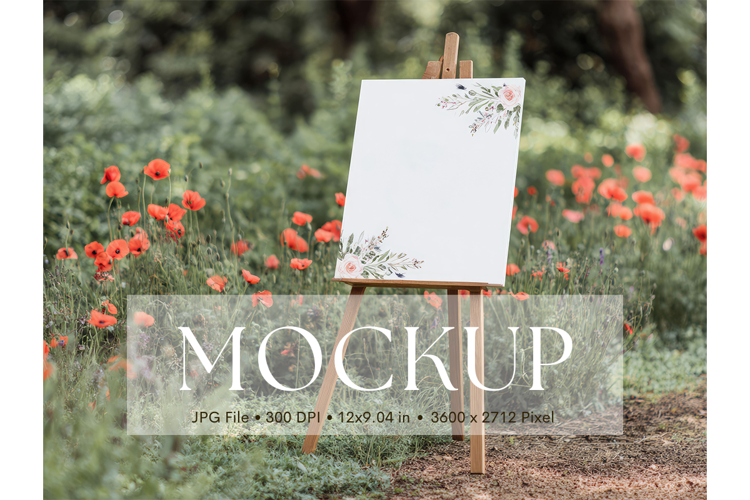 Welcome Sign Mockup Photo Frame Wedding Sign Canvas Mockup