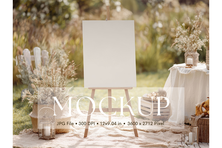 Welcome Sign Mockup Photo Frame Wedding Sign Canvas Mockup
