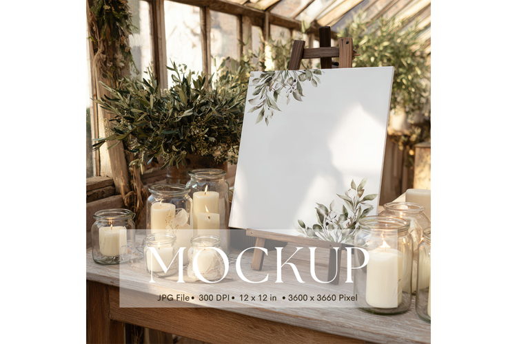 Welcome Sign Mockup Photo Frame Wedding Sign Canvas Mockup80