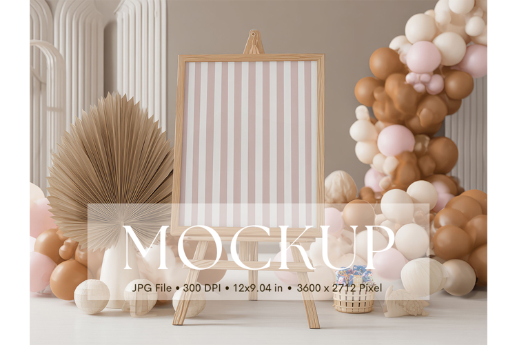 Welcome Sign Mockup Photo Frame Wedding Sign Canvas Mockup