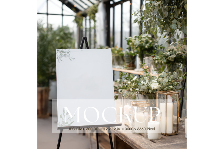 Welcome Sign Mockup Photo Frame Wedding Sign Canvas Mockup81