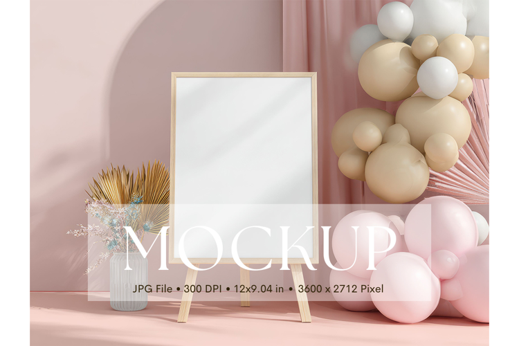Welcome Sign Mockup Photo Frame Wedding Sign Canvas Mockup